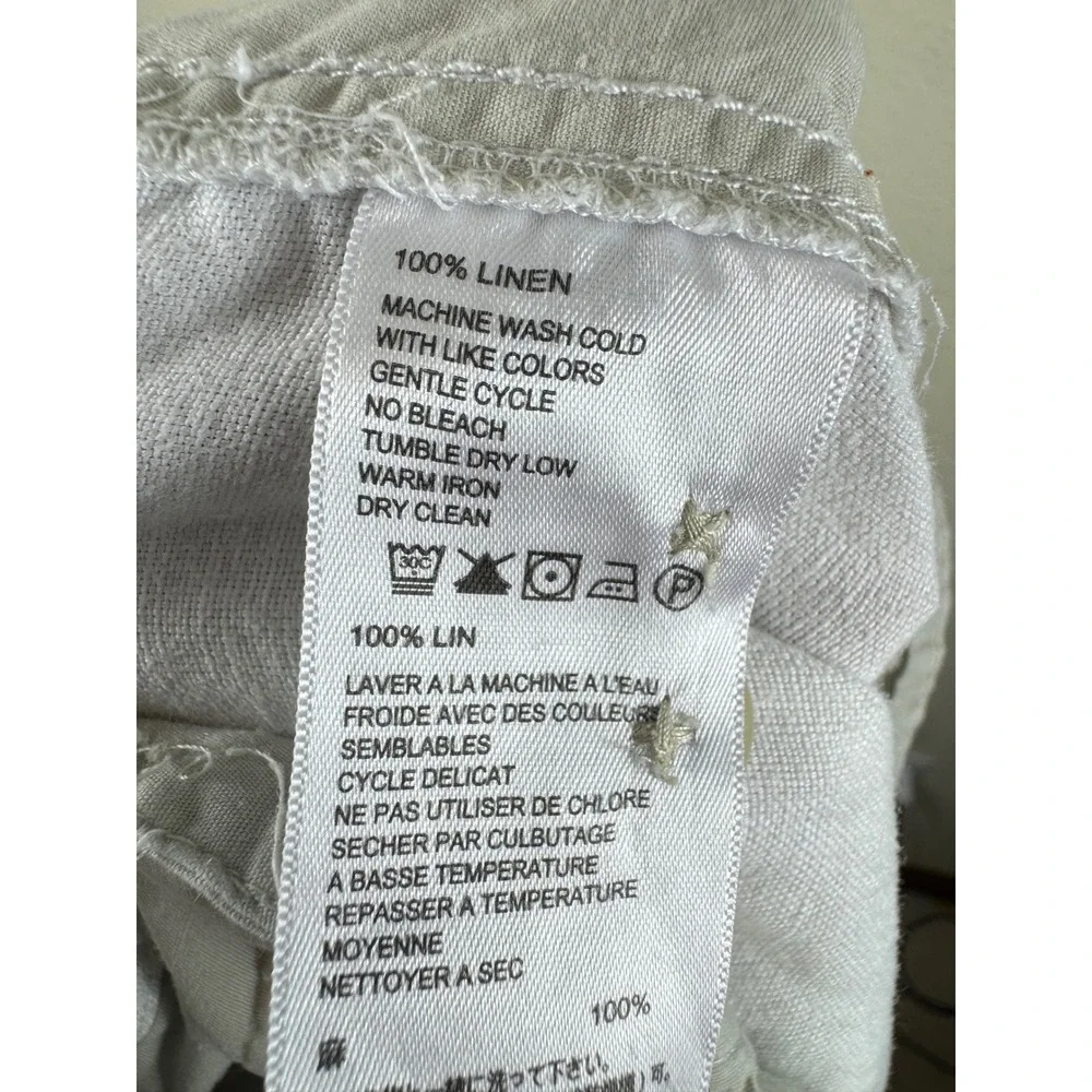 Tommy Bahama Relax Mens White 100% Linen Cargo Shorts Elastic Waist Medium